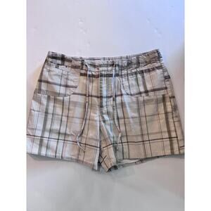 Allison Brittany Plaid Preppy Shorts Women's SZ 8 Beige Green‎ Brown Casual
